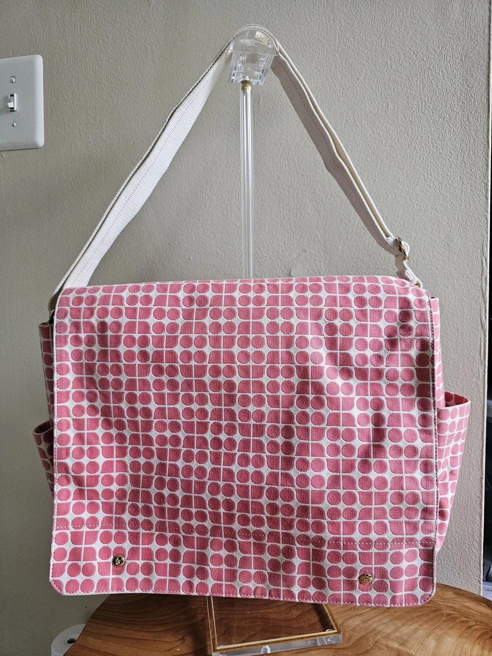 kate spade Pink Dot Messenger Bag with Beige Strap - Picture 2 of 7